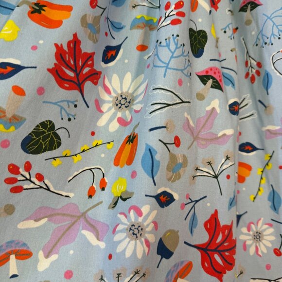 Dapper Day Floral Print Skirt & Top Set 4X Light Blue 100% Cotton First Frost - Picture 11 of 15